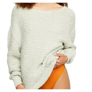 Free People NWT Menace Pullover Tunic Sweater in Moss Mint Green Womens Size XS