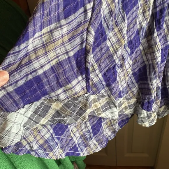 Free People NWT Whitestone Boho Plaid Midi Skirt size 6