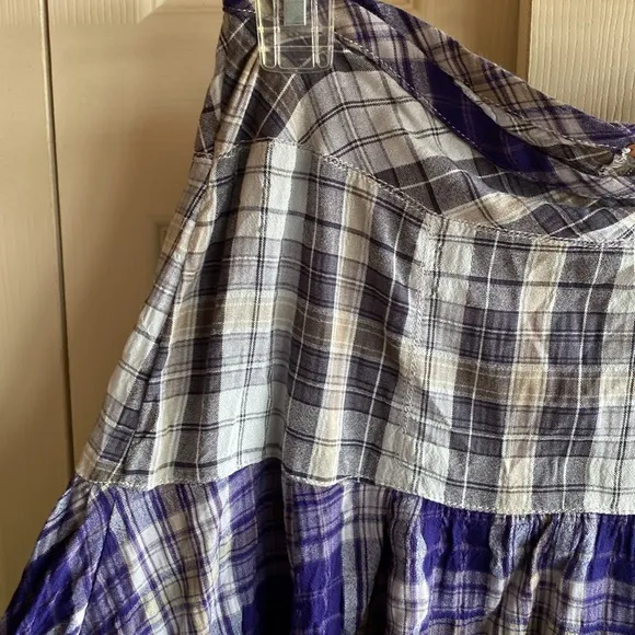 Free People NWT Whitestone Boho Plaid Midi Skirt size 6
