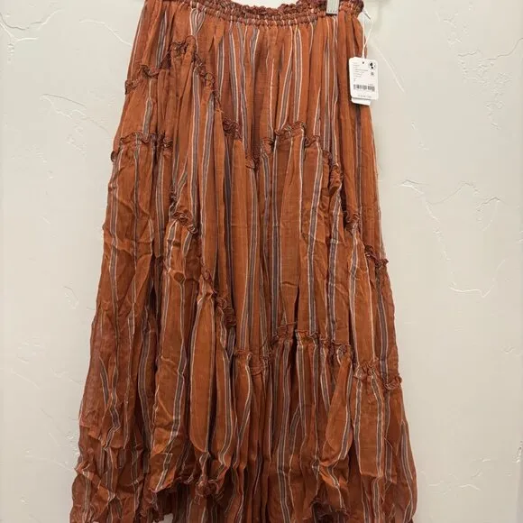 Free People One Ember Printed Midi Skirt NWT *