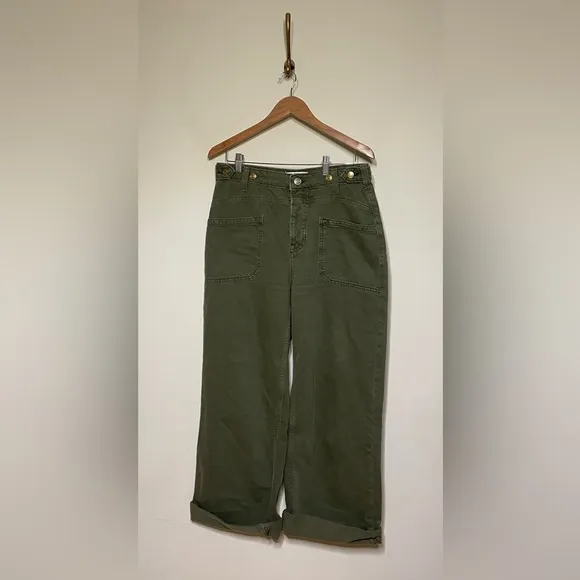 Free People Palmer Cuffed Jeans in Army