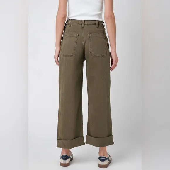 Free People Palmer Cuffed Jeans in Army