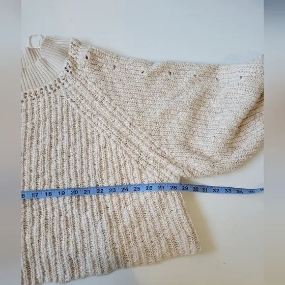 Free People Pandora's Boatneck Sweater in Ivory Size Large NWT