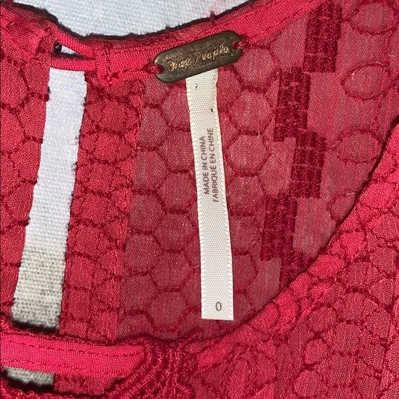 Free People red lace Wherever You Go lined dress