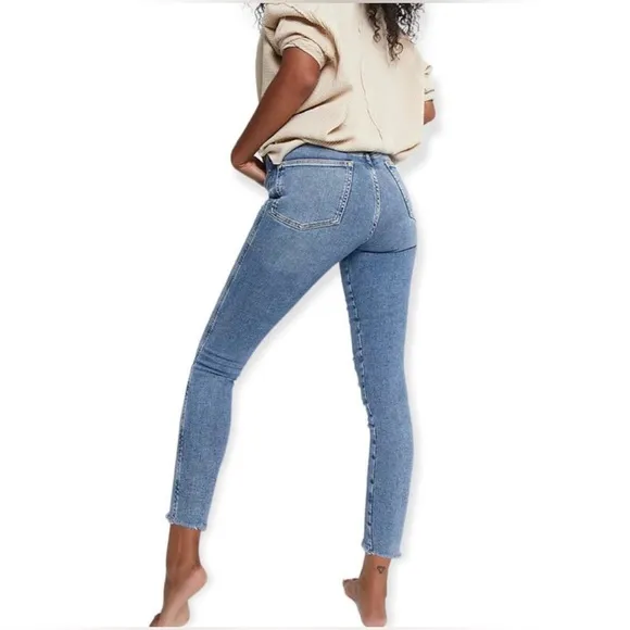 FREE PEOPLE® Sierra Raw Hem High Rise Denim Jeans Sz 30 NWT 💫