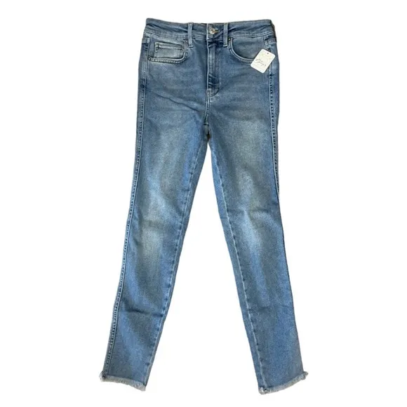 FREE PEOPLE® Sierra Raw Hem High Rise Denim Jeans Sz 30 NWT 💫