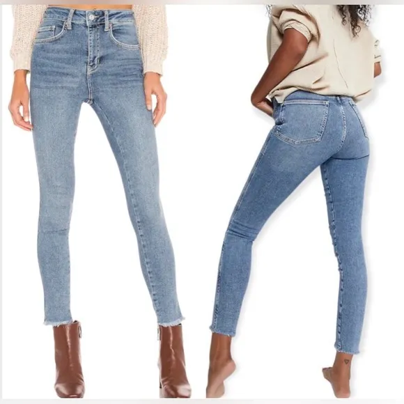 FREE PEOPLE® Sierra Raw Hem High Rise Denim Jeans Sz 30 NWT 💫