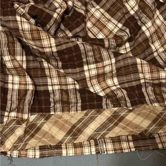 FREE PEOPLE Whitestone Plaid Midi Skirt - Brown Combo NWOT Size 8