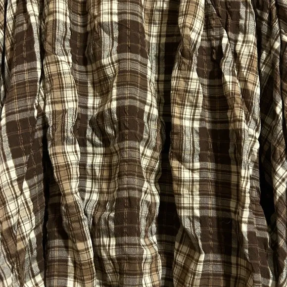 FREE PEOPLE Whitestone Plaid Midi Skirt - Brown Combo NWOT Size 8