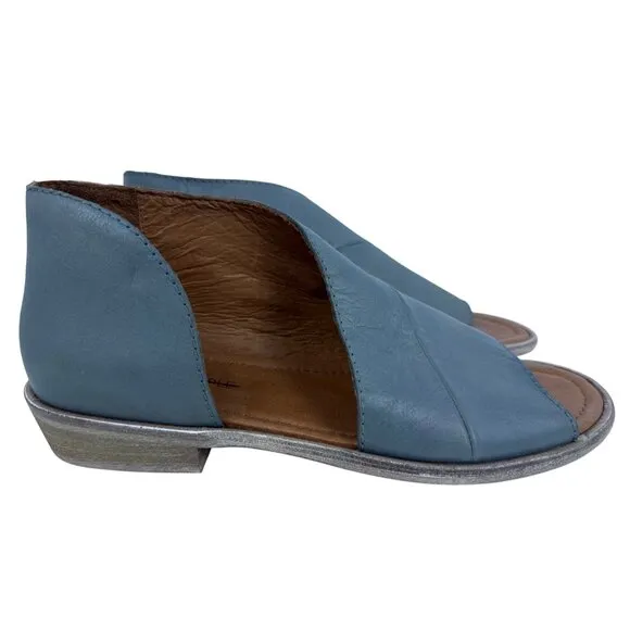 Free People Women's Mont Blanc Asymmetric Blue Leather Open Toe Sandals EU 40