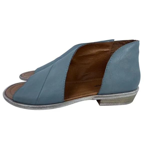 Free People Women's Mont Blanc Asymmetric Blue Leather Open Toe Sandals EU 40