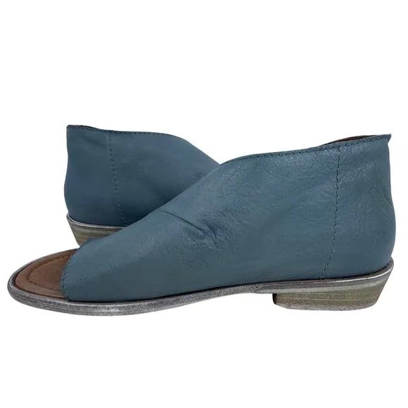 Free People Women's Mont Blanc Asymmetric Blue Leather Open Toe Sandals EU 40