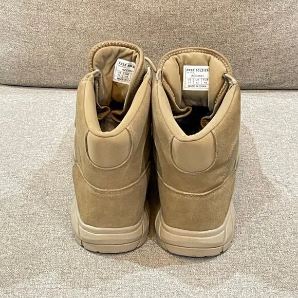 Free Soldier ACC0021 Mens Tan Tactical Military Ankle Hiking Boots Size 13