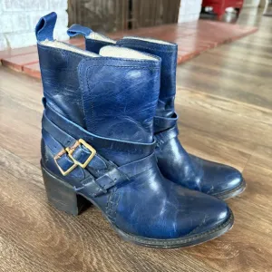 Freebird Saint Stylish Blue Leather Ankle Boots 8