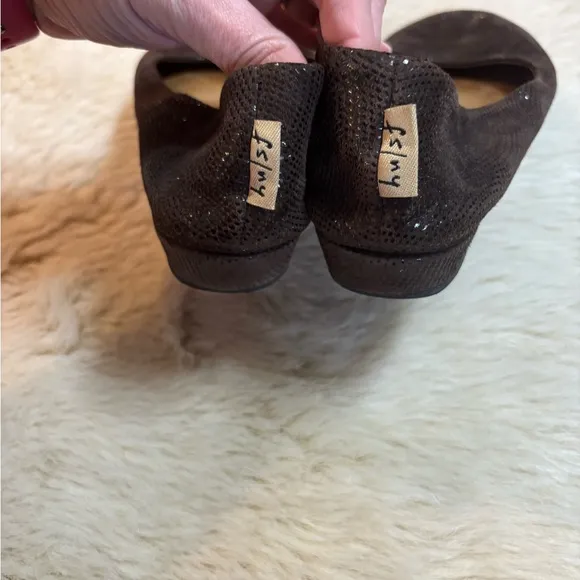 French Sole Brown Textured Flats