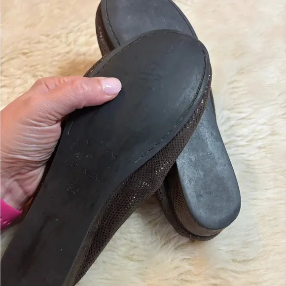 French Sole Brown Textured Flats