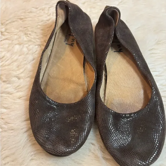 French Sole Brown Textured Flats