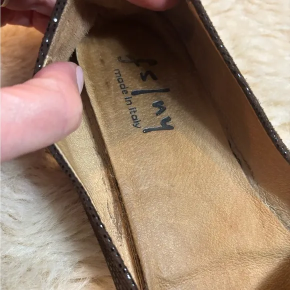 French Sole Brown Textured Flats