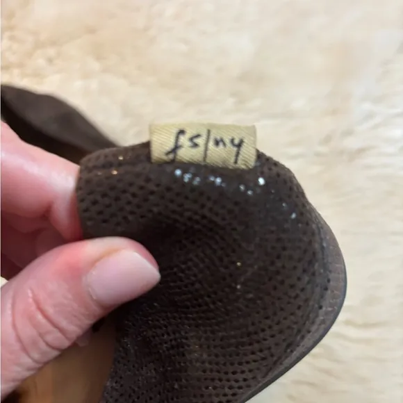 French Sole Brown Textured Flats