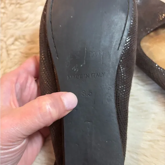 French Sole Brown Textured Flats
