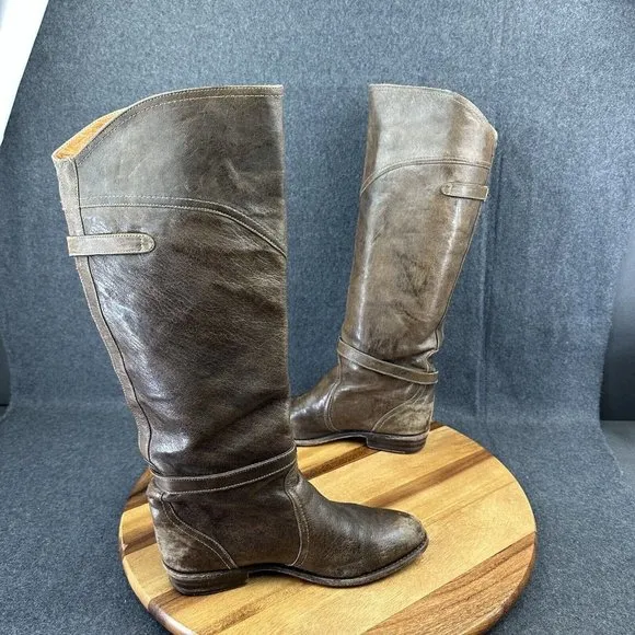 Frye Boots Dorado Riding Brown Leather Knee High Boots 77558 Size 7M GY Welt