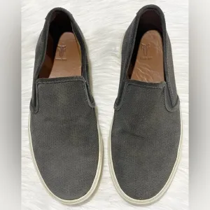 Frye Brett Leather Perf Slip On Loafer Shoes Slate Gray 9.5