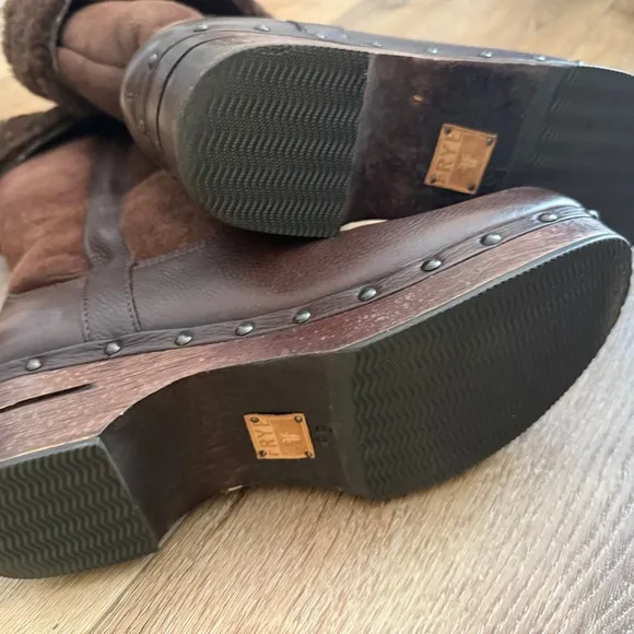 Frye Brown Boots with Shearling Lining