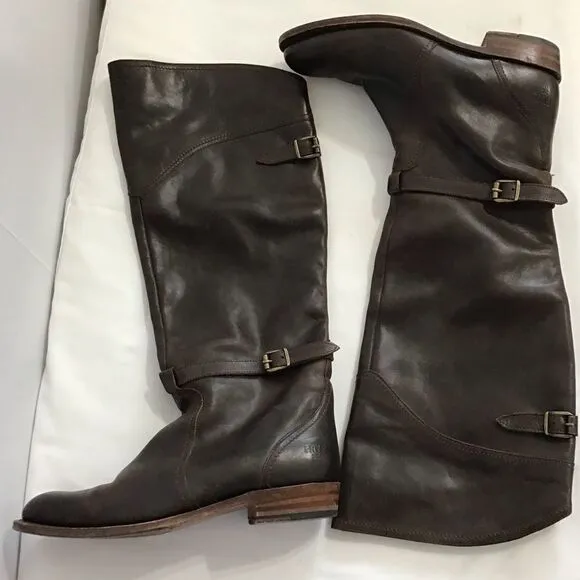 FRYE Dorado Leather Western Style Riding Boots Knee High Size 8