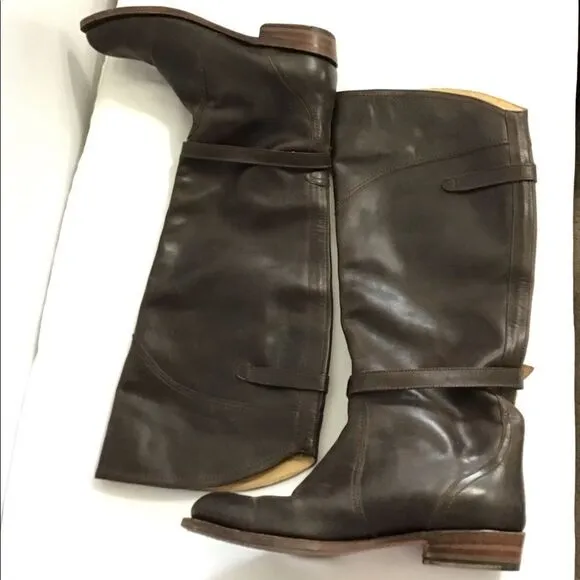 FRYE Dorado Leather Western Style Riding Boots Knee High Size 8