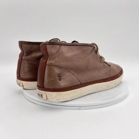 Frye Gavin Men Size 11 3481238 Brown Leather Rubber Sole Ankle Chukka Boot