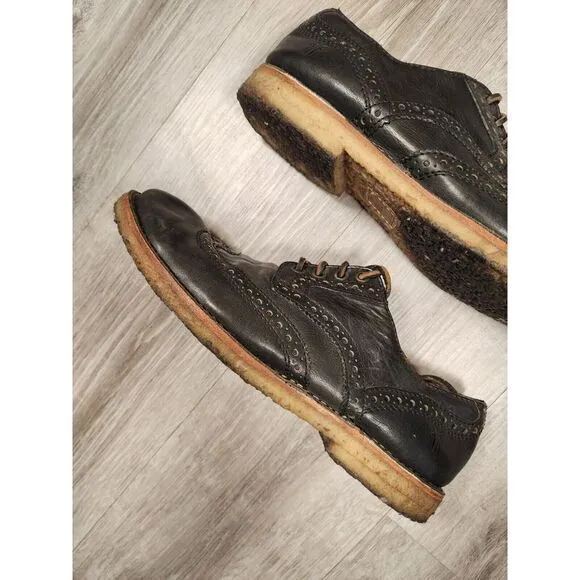 Frye Hudson Wingtip Oxford Crepe Sole Leather‎ Shoes Mens 10D
