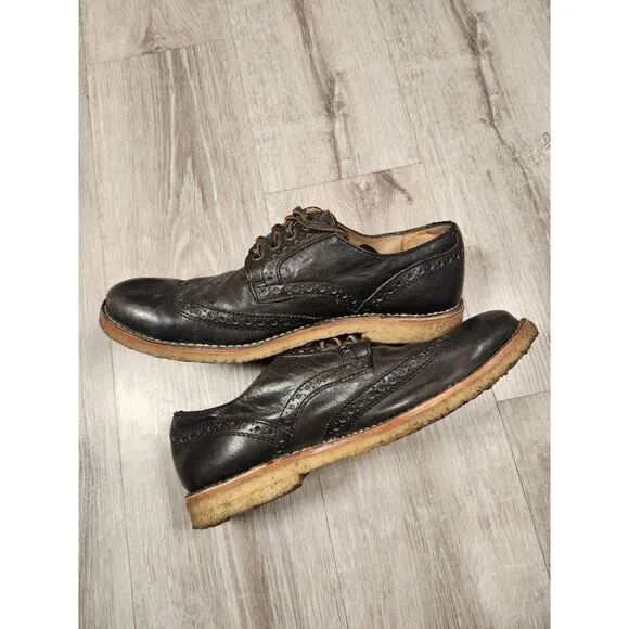 Frye Hudson Wingtip Oxford Crepe Sole Leather‎ Shoes Mens 10D