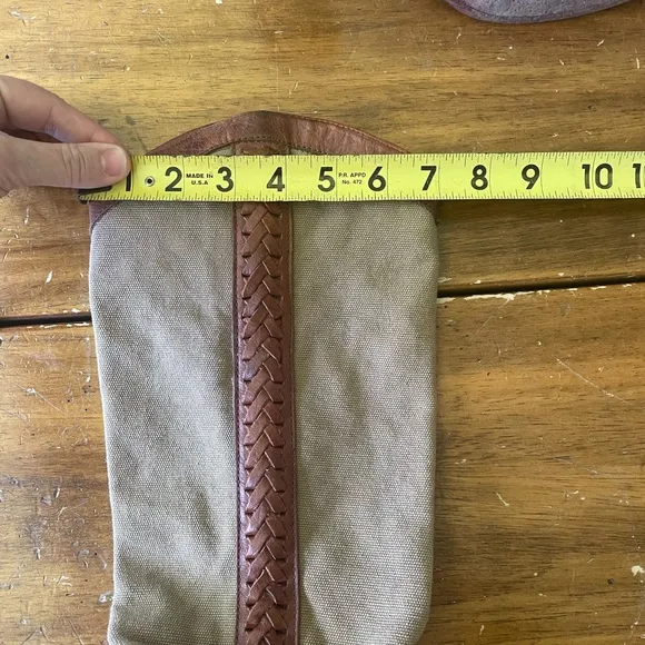 FRYE Jane Braid Western Ivory Canvas Brown Leather Boots  Size 7 Festival Boho