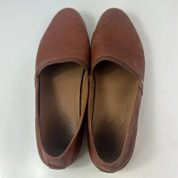 Frye Melanie Brown Leather Women's Slip On Shoes