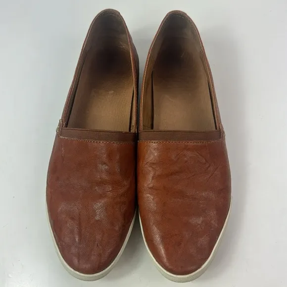 Frye Melanie Brown Leather Women's Slip On Shoes