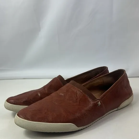 Frye Melanie Brown Leather Women's Slip On Shoes