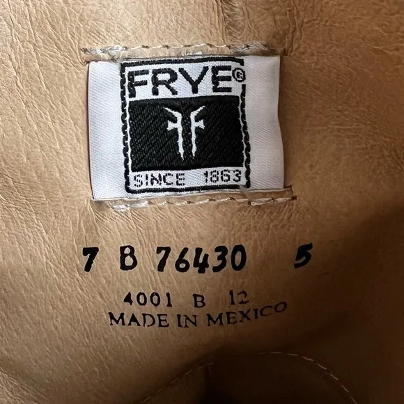 FRYE Melissa Button Brown Leather Back-Zip Riding Boots
