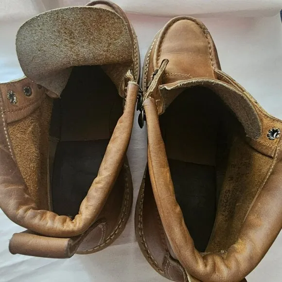Frye Men's Dakota Brown Leather Mid Lace-Up Moc Toe Vibram Sole Work Boots Sz.8M