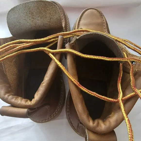 Frye Men's Dakota Brown Leather Mid Lace-Up Moc Toe Vibram Sole Work Boots Sz.8M