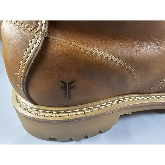 Frye Men's Dakota Brown Leather Mid Lace-Up Moc Toe Vibram Sole Work Boots Sz.8M