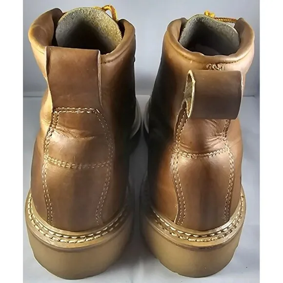 Frye Men's Dakota Brown Leather Mid Lace-Up Moc Toe Vibram Sole Work Boots Sz.8M