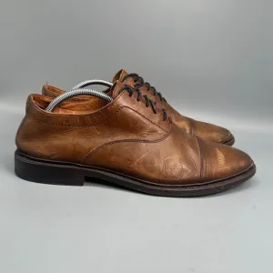 Frye Paul Bal Mens 11 Brown Leather Oxford Shoes Lace-Up Cap-Toe Classic Outdoor