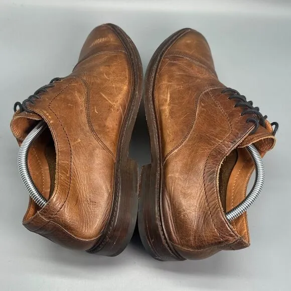 Frye Paul Bal Mens 11 Brown Leather Oxford Shoes Lace-Up Cap-Toe Classic Outdoor