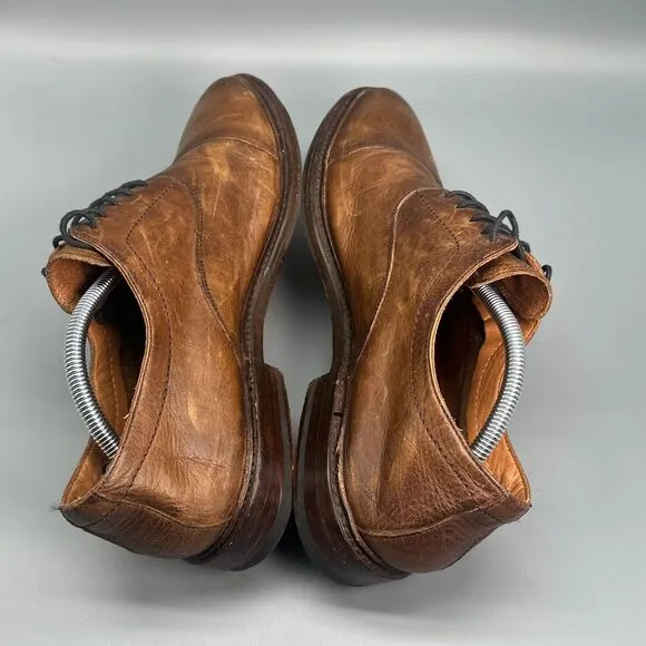 Frye Paul Bal Mens 11 Brown Leather Oxford Shoes Lace-Up Cap-Toe Classic Outdoor
