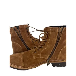 Frye Russell Mens Tan Leather Suede Cap Boots FR41606 Lace Zip Up Sz 10 1/2 NEW