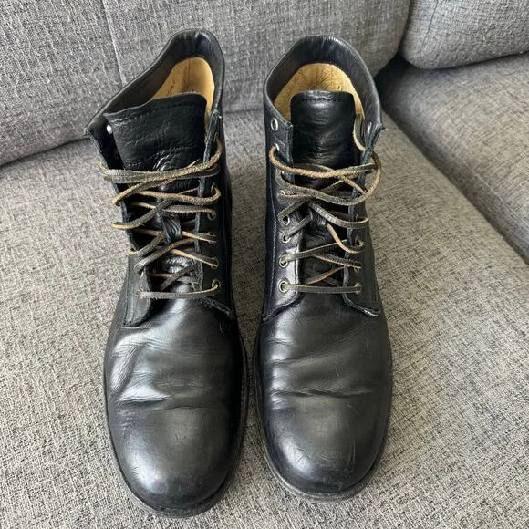 Frye Tyler Lace Up Men’s Sz 11 Black Leather Boots 3486070