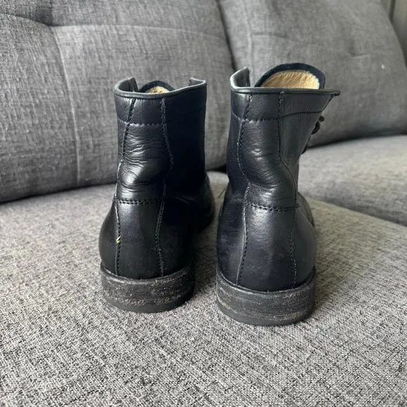 Frye Tyler Lace Up Men’s Sz 11 Black Leather Boots 3486070
