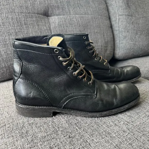 Frye Tyler Lace Up Men’s Sz 11 Black Leather Boots 3486070