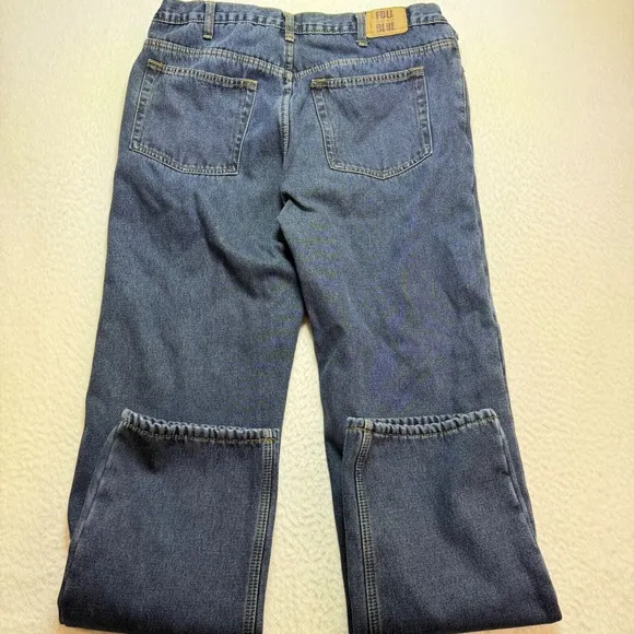 Full Blue mens Jeans  38X36 Warm‎ Casual Denim Pants lined