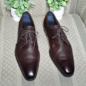 G Pisane Boutique Men's Debossed Locked  Weave Oxford Shoes